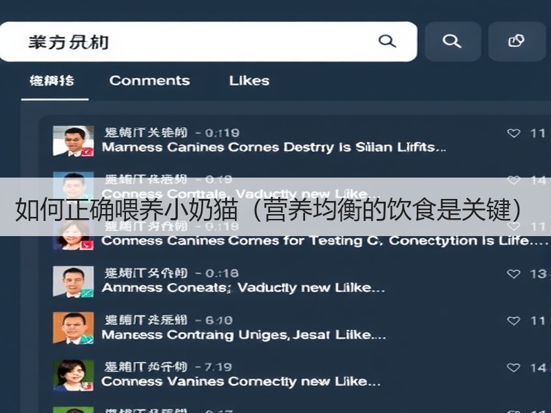 如何正确喂养小奶猫（营养均衡的饮食是关键）
